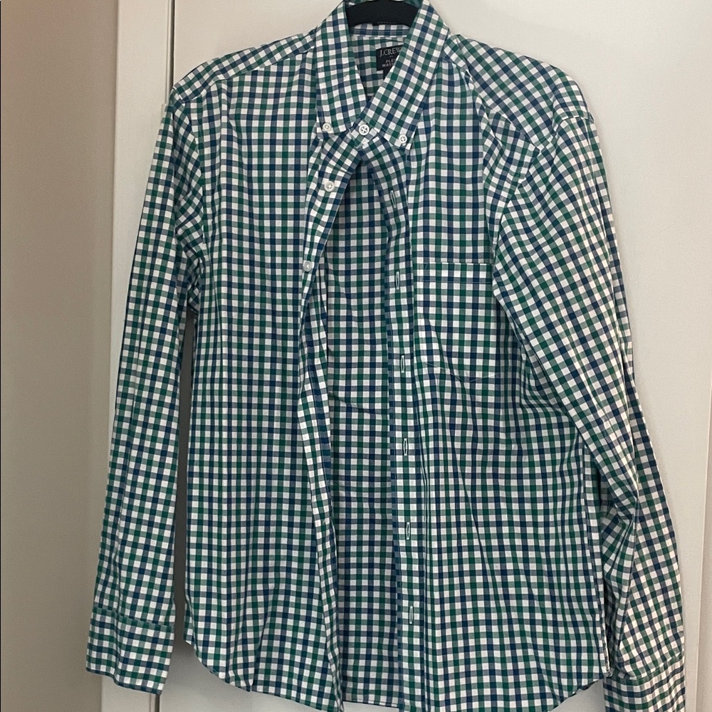 J. Crew Blue and Green Checkered Shirt